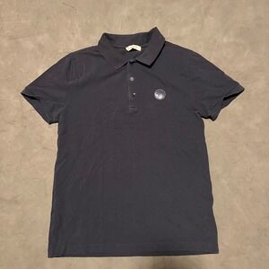 Versace Collection Polo Shirt Mens Medium Navy Blue Medusa Patch Short Sleeve‎